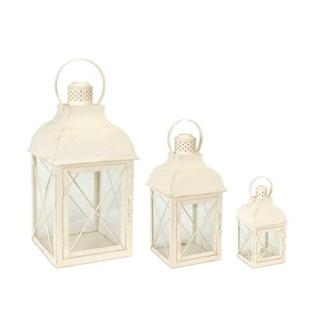 YHIOR DS 8.5, 13.75 & 18.5 in. Metal & Glass Lantern - Set of 3 YH3064472